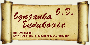 Ognjanka Duduković vizit kartica